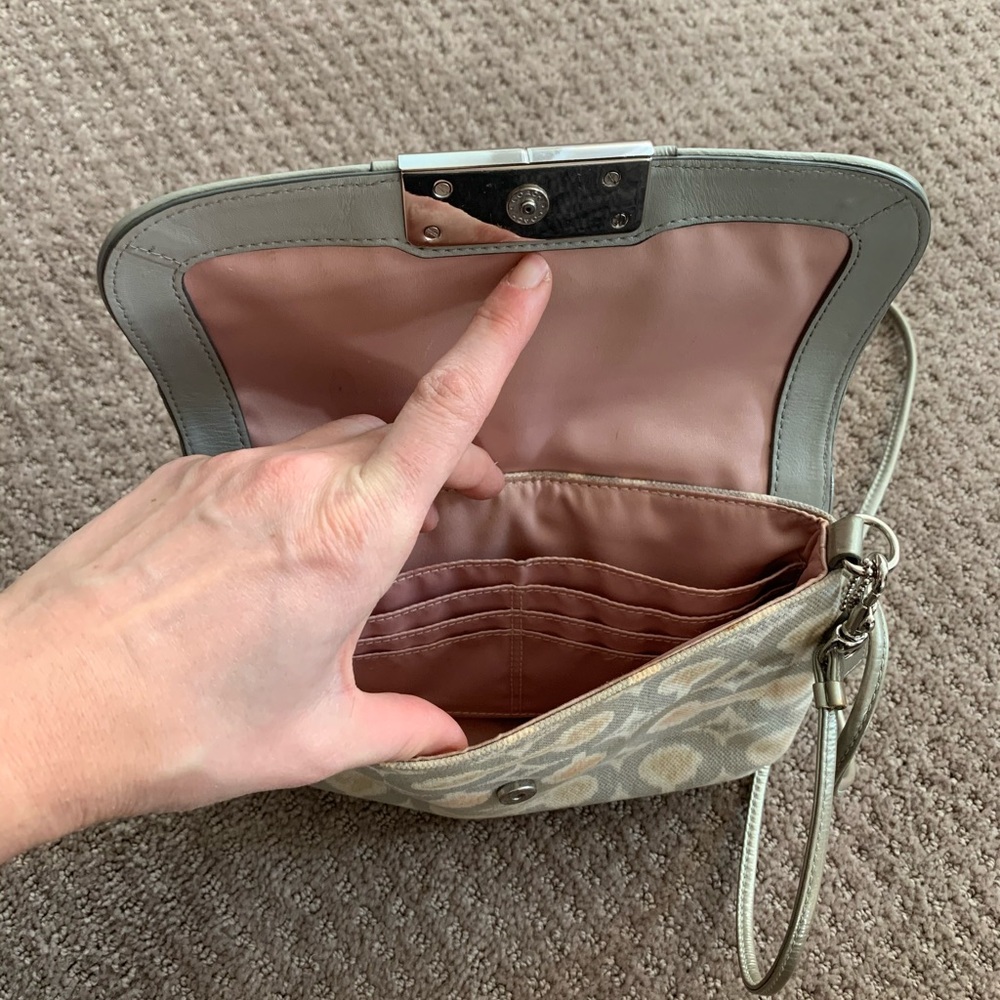 Pink And Tan Crossbody Coach Purse Gem